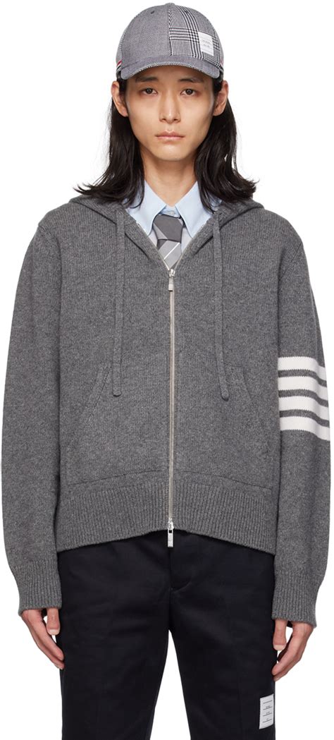 thom browne hoodie grey rep